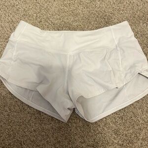WHITE SPEED UP LULULEMON SHORTS FOR SALE!!!